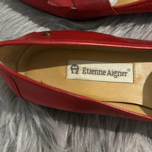Vintage Etienne Aigner Leather Penny Loafers 7.5 Red White Carmina Bass Oxford - Picture 13 of 15